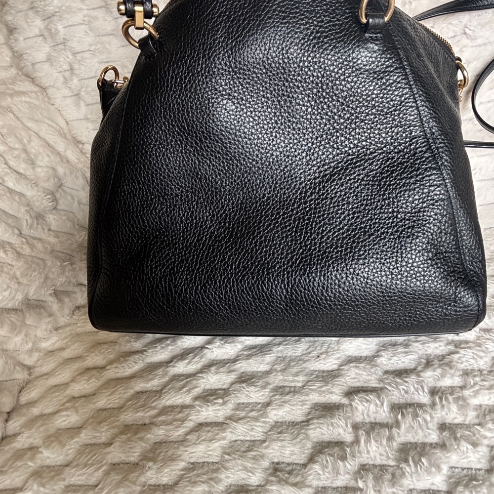 Coach New York Black Pebbled Leather Prairie Satchel Crossbody Gold Hardware - Picture 9 of 13
